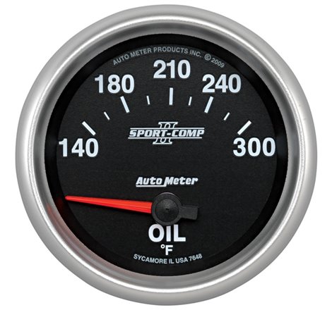 Autometer Sport-Comp II 140-340 Deg F Short Sweep Electronic Oil Temperature Gauge