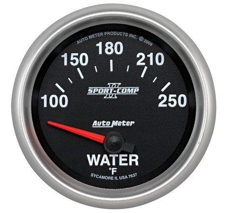 Autometer Sport-Comp II 100-250 Deg F Short Sweep Electronic Water Temperature Gauge