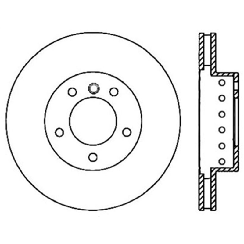 StopTech 04-10 BMW 5-Series & 6-Series Drilled Right Front Rotor