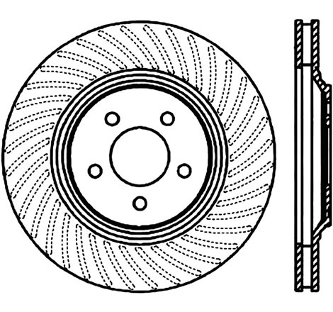 StopTech Power Slot 94-04 Ford Mustang Front Right Slotted CRYO Rotor