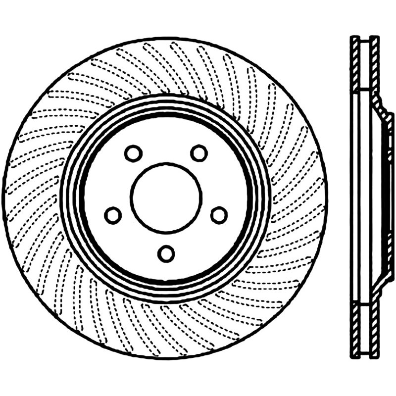 StopTech Power Slot 94-04 Ford Mustang Front Right Slotted CRYO Rotor