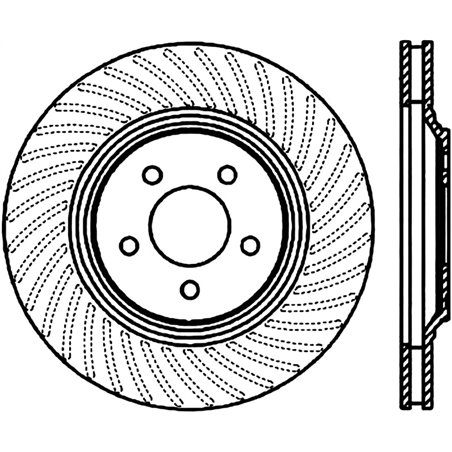 StopTech Power Slot 94-04 Ford Mustang Front Right Slotted CRYO Rotor