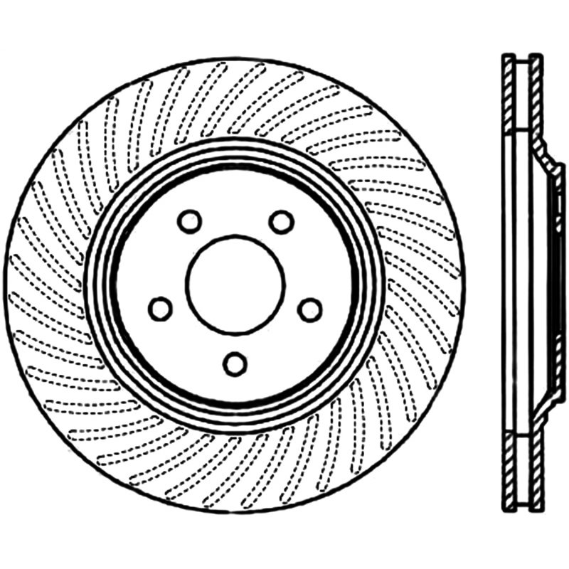 StopTech Power Slot 94-04 Ford Mustang Front Left Slotted CRYO Rotor