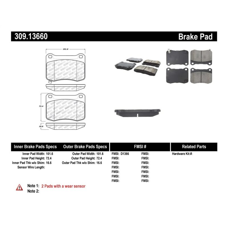 StopTech Performance 08-09 Lexus IS F Rear Brake Pads