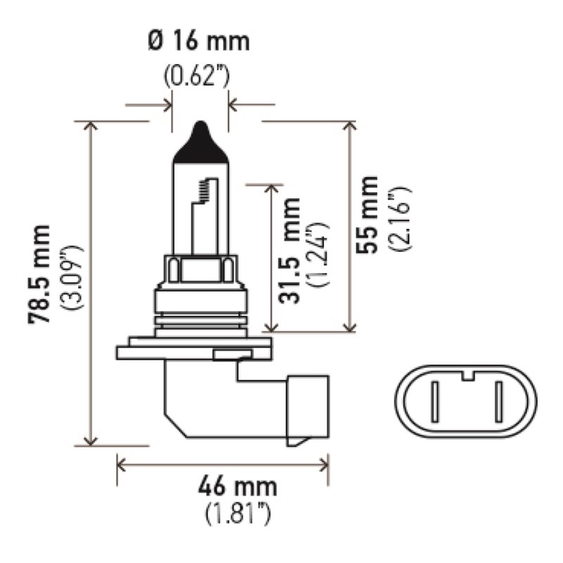 Hella 9006 12V 55W Halogen Bulb