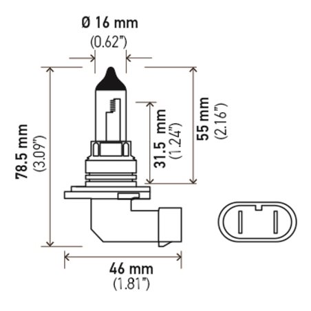 Hella 9006 12V 55W Halogen Bulb