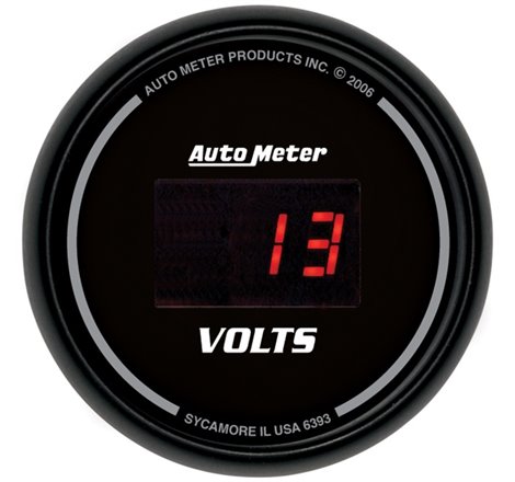 Autometer Black 52.4mm 8-18 Volts Digital Voltmeter Gauge