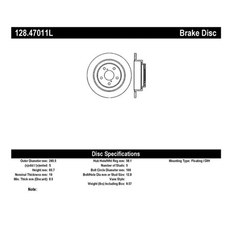 StopTech 02-05 Subaru Impreza WRX Rear Drilled Left Brake Rotor