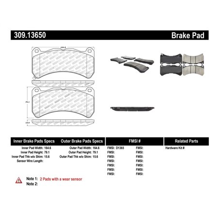 StopTech Performance 08-09 Lexus IS F Front Brake Pads