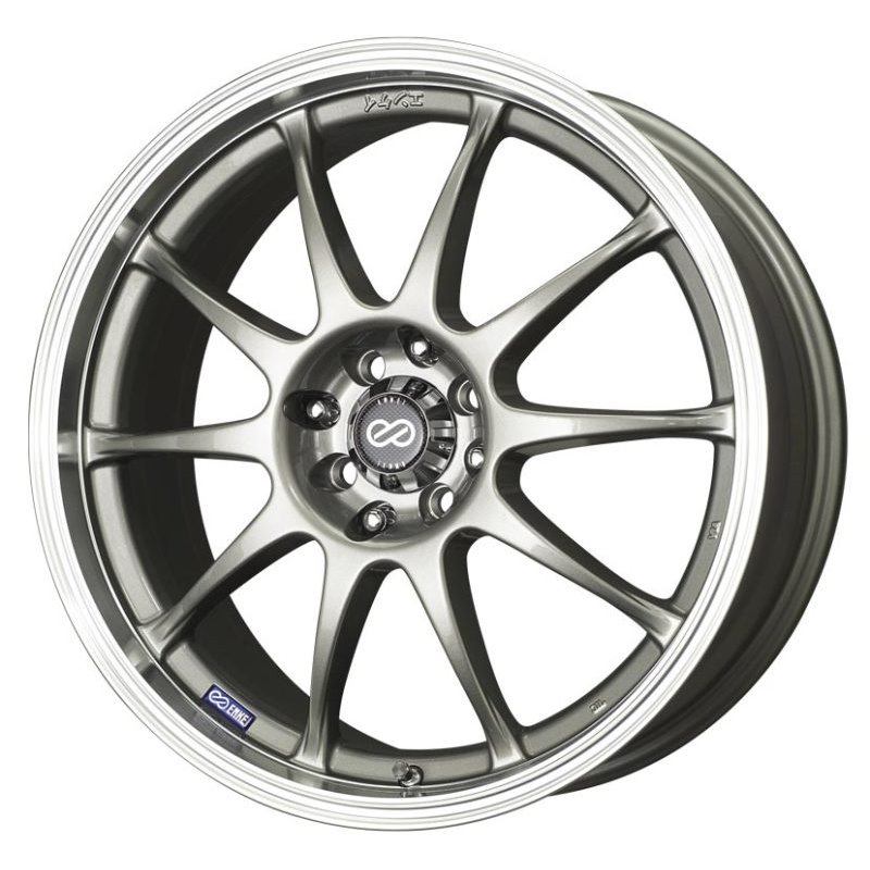 Enkei J10 15x6.5 4x100/114.3 38mm Offset 72.62mm Bore Dia Silver w/ Machined Lip Wheel