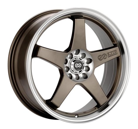 Enkei EV5 17x7 4x100/114.3 38mm Offset 72.6 Bore Diameter Matte Bronze w/ Machined Lip Wheel