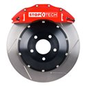 StopTech 08-10 Audi S5 Front BBK w/ Red ST-60 Calipers Slotted 380x32mm Rotors Pads Lines