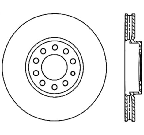 StopTech 05-10 VW Jetta (Exc Wagon) / 09-10 Jetta Wagon / 07-10 Rabbit Drilled Left Front Rotor