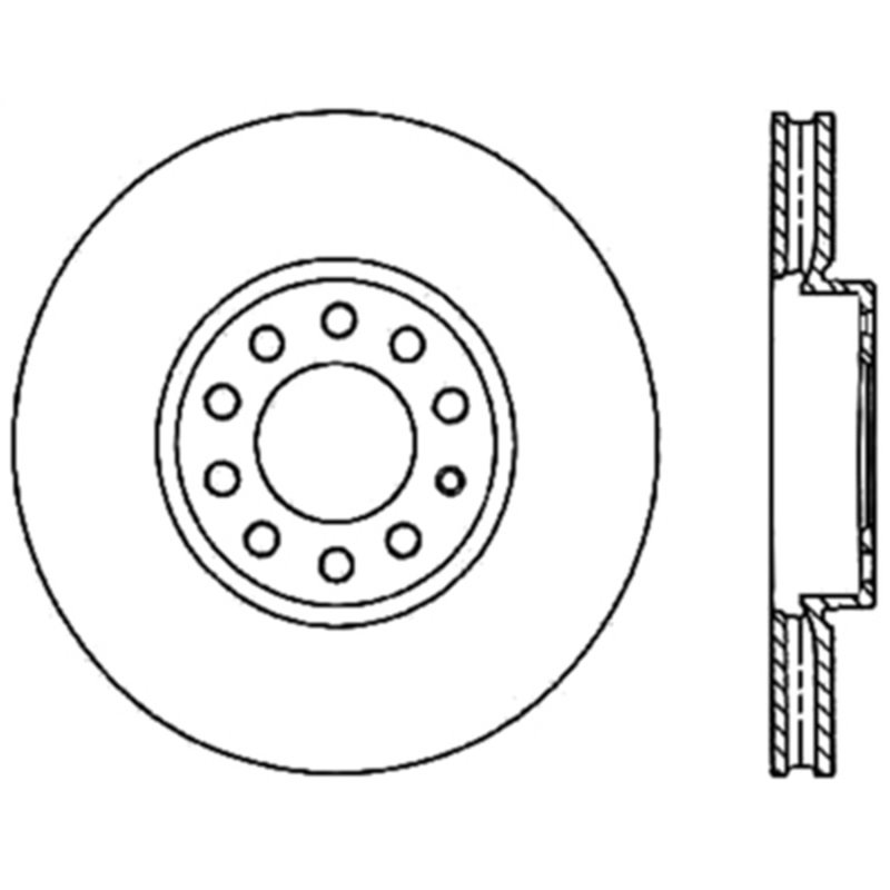 StopTech 05-10 VW Jetta (Exc Wagon) / 09-10 Jetta Wagon / 07-10 Rabbit Drilled Left Front Rotor