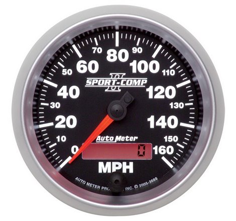 Autometer Sport-Comp II 3-3/8in 0-160MPH In-Dash Electronic Programmable Speedometer