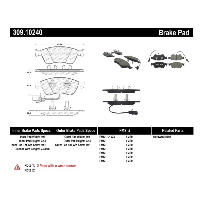 StopTech Performance 07-10 Audi S6/S8 Front Brake Pads