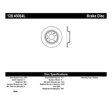 StopTech 06-10 Ford Fusion / 06-10 Mazda Miata MX-5 / 03-09 Mazda 6 Drilled Left Rear Rotor