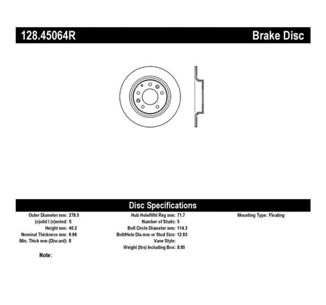 StopTech 06-10 Ford Fusion / 06-10 Mazda Miata MX-5 / 03-09 Mazda 6 Drilled Right Rear Rotor