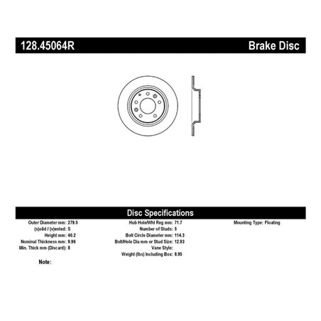 StopTech 06-10 Ford Fusion / 06-10 Mazda Miata MX-5 / 03-09 Mazda 6 Drilled Right Rear Rotor