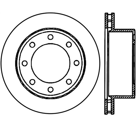 StopTech Power Slot 00-05 Ford Excursion / 01-04 F250 2WD/4WD Rear Right Slotted CRYO Rotor