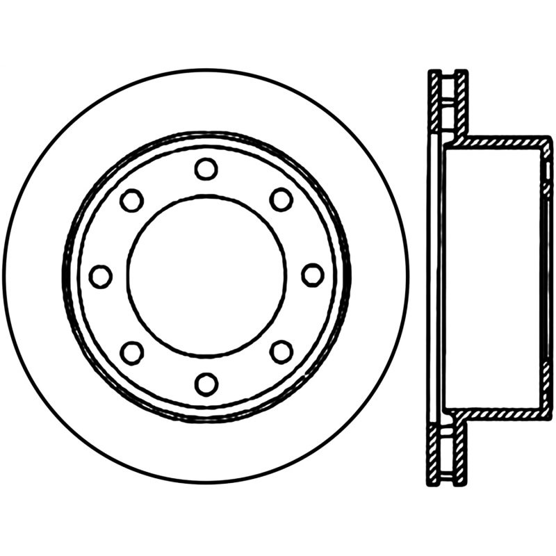 StopTech Power Slot 00-05 Ford Excursion / 01-04 F250 2WD/4WD Rear Right Slotted CRYO Rotor