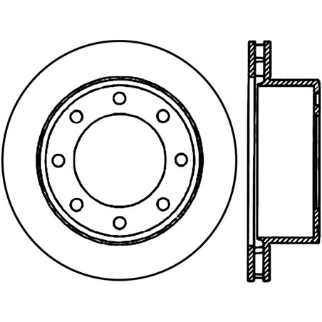 StopTech Power Slot 00-05 Ford Excursion / 01-04 F250 2WD/4WD Rear Right Slotted CRYO Rotor