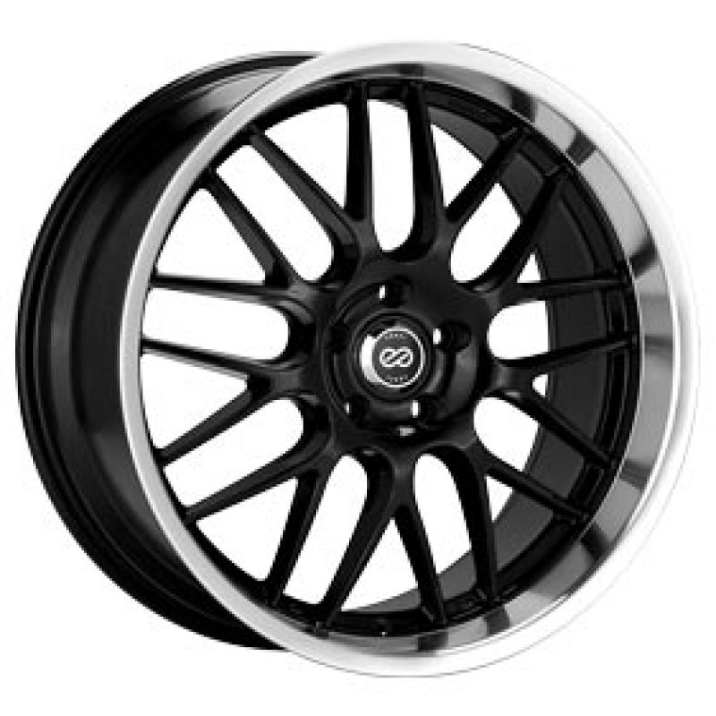 Enkei Lusso 20 x 8.5 40mm Offset 5x120 72.6 Bore Black w/ Machined Lip Wheel