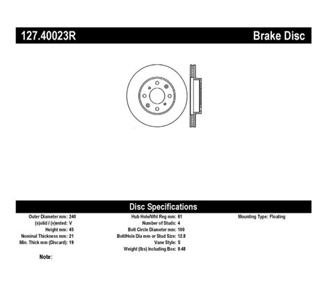 StopTech 96-00 Honda Civic DX/HX Coupe/90-00 Civic DX/LX Sedan Slotted & Drilled Right Front Rotor