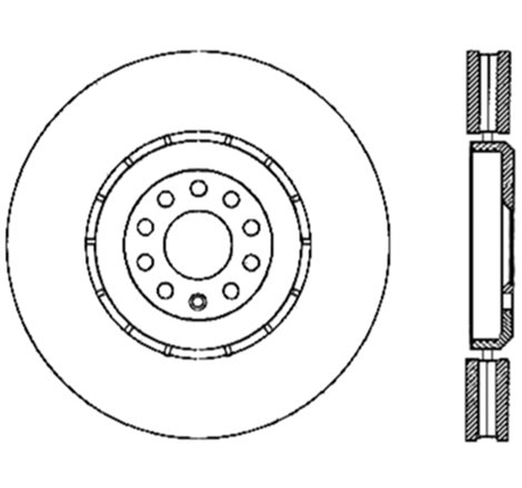 StopTech 04-06 Audi TT Quattro / 04 VW Golf R32 AWD Drilled Right Front Rotor