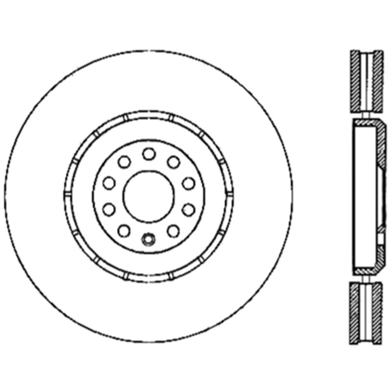 StopTech 04-06 Audi TT Quattro / 04 VW Golf R32 AWD Drilled Right Front Rotor