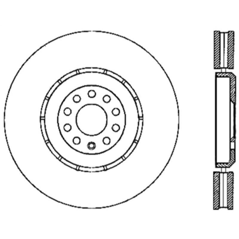 StopTech 04-06 Audi TT Quattro / 04 VW Golf R32 AWD Drilled Left Front Rotor