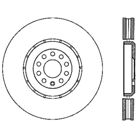 StopTech 04-06 Audi TT Quattro / 04 VW Golf R32 AWD Drilled Left Front Rotor