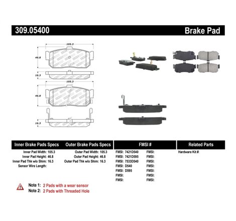 StopTech Performance 91-11/00 Infiniti G20/95-10/00 I30/I35 / 9/90-10/00 Maxima Rear Brake Pads