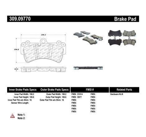 StopTech Performance Porsche Brake Pads