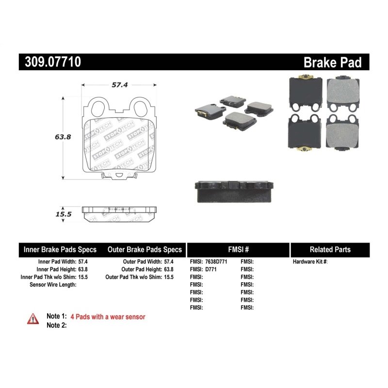 StopTech Performance 98-05 Lexus GS 300/350/400/430/450H / 00-05 IS250/300/350 Rear Brake Pads