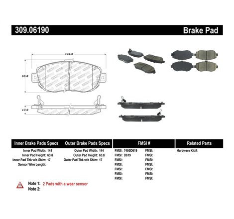 StopTech Performance 00-05 Lexus IS 250/300/350 / 02-09 SC 300/400/430 Front Brake Pads