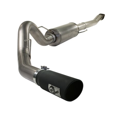 aFe MACHForce XP Exhaust Cat-Back SS-409 4in Black Tip 11-12 Ford F-150 EcoBoost V6-3.5L (tt)