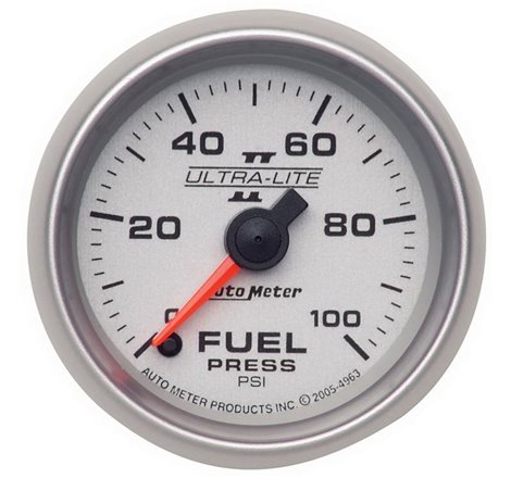 Autometer Ultra-Lite II 52mm 0-100 PSI Full Sweep Electronic Fuel Pressure Gauge