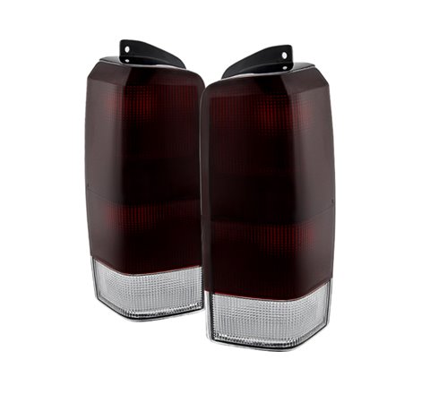 Xtune Jeep Cherokee 1997-2001 OEM Style Tail Lights Red Smoked ALT-JH-JC97-OE-RSM