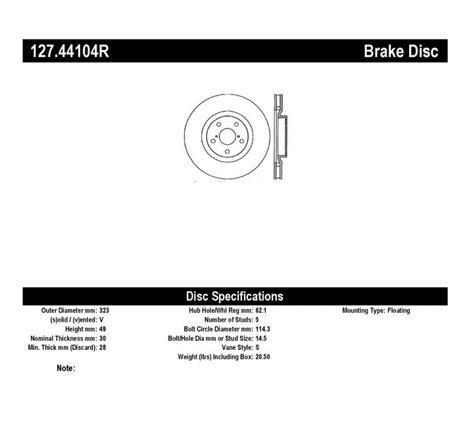 StopTech 5/93-98 Toyota Supra Turbo Right Front Slotted & Drilled Rotor