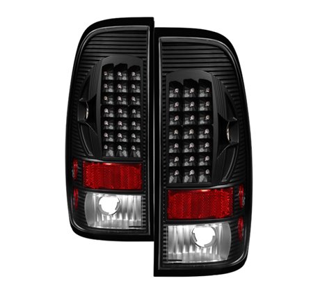 Xtune Ford F150 Styleside 97-03 / F250/350/450/550 99-07 LED Tail Lights Black ALT-ON-FF15097-LED-BK