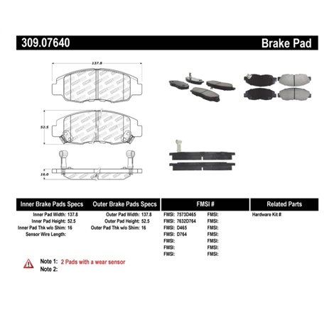 StopTech Performance 98-02 Honda Accord Coupe/Sedan 4cyl Rear Drum/Disc Front Brake Pads