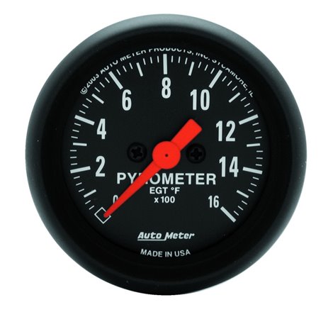 Autometer Z-Series 52mm 0-1600 Def F Full Sweep Electronic Pyrometer Gauge