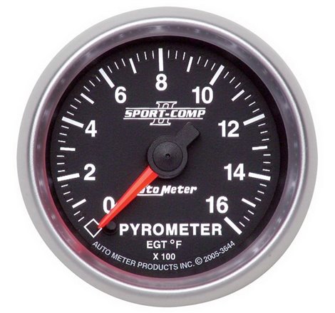 Autometer Sport-Comp II Full Sweep Electronic 52mm 0-1600 degree F Pyrometer Gauge