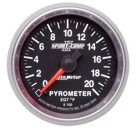 Autometer Sport-Comp II Full Sweep Electronic 52mm 0-2000 degree F Pyrometer Gauge