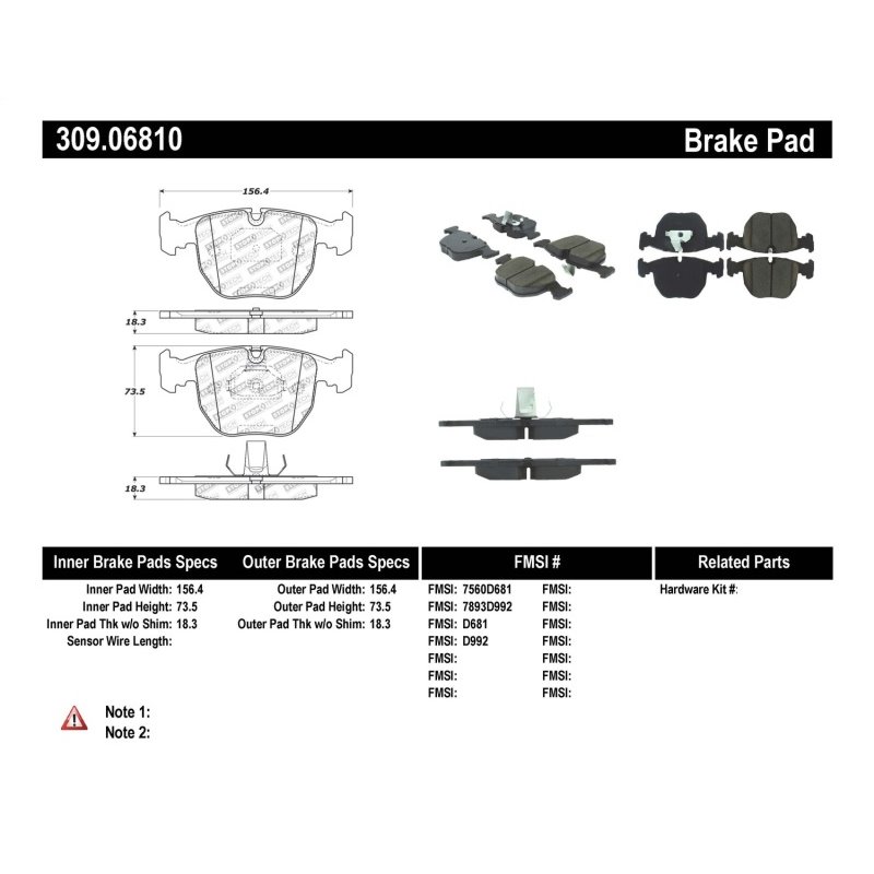 StopTech Performance 00-04 BMW M5 E39 / 00-06 X5 / 03-05 Range Rover HSE Front Brake Pads