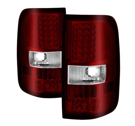 Xtune Ford F150 Styleside 04-08 LED Tail Lights Red Clear ALT-ON-FF15004-LED-RC