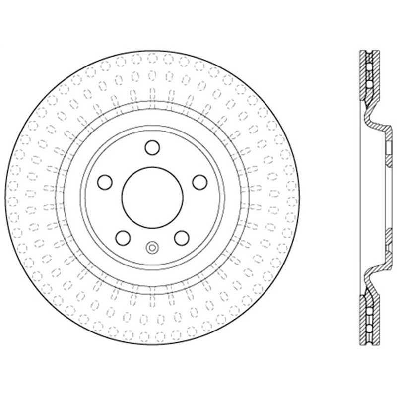 StopTech 12 Audi S4 Rear Left Drilled Rotor