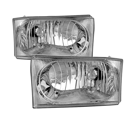 Xtune Ford F250 F350 F450 Superduty Excursion 99-04 OEM Style Headlights Chrome HD-JH-FF25099-OE-C