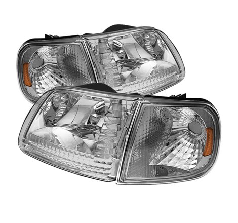 Xtune Ford F150 97-03 / Expedition 97-02 Crystal Headlights w/Corner Chrome HD-JH-FF15097-SET-AM-C